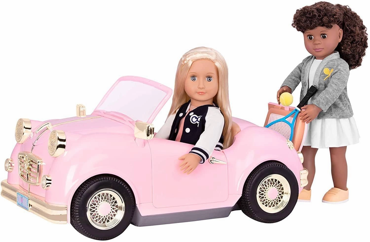 Our Generation BD67051 Pink In the Drivers Seat Retro Cruiser Digital Art Display Model