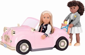 Our Generation BD67051 Pink In the Drivers Seat Retro Cruiser Digital Art Display Model