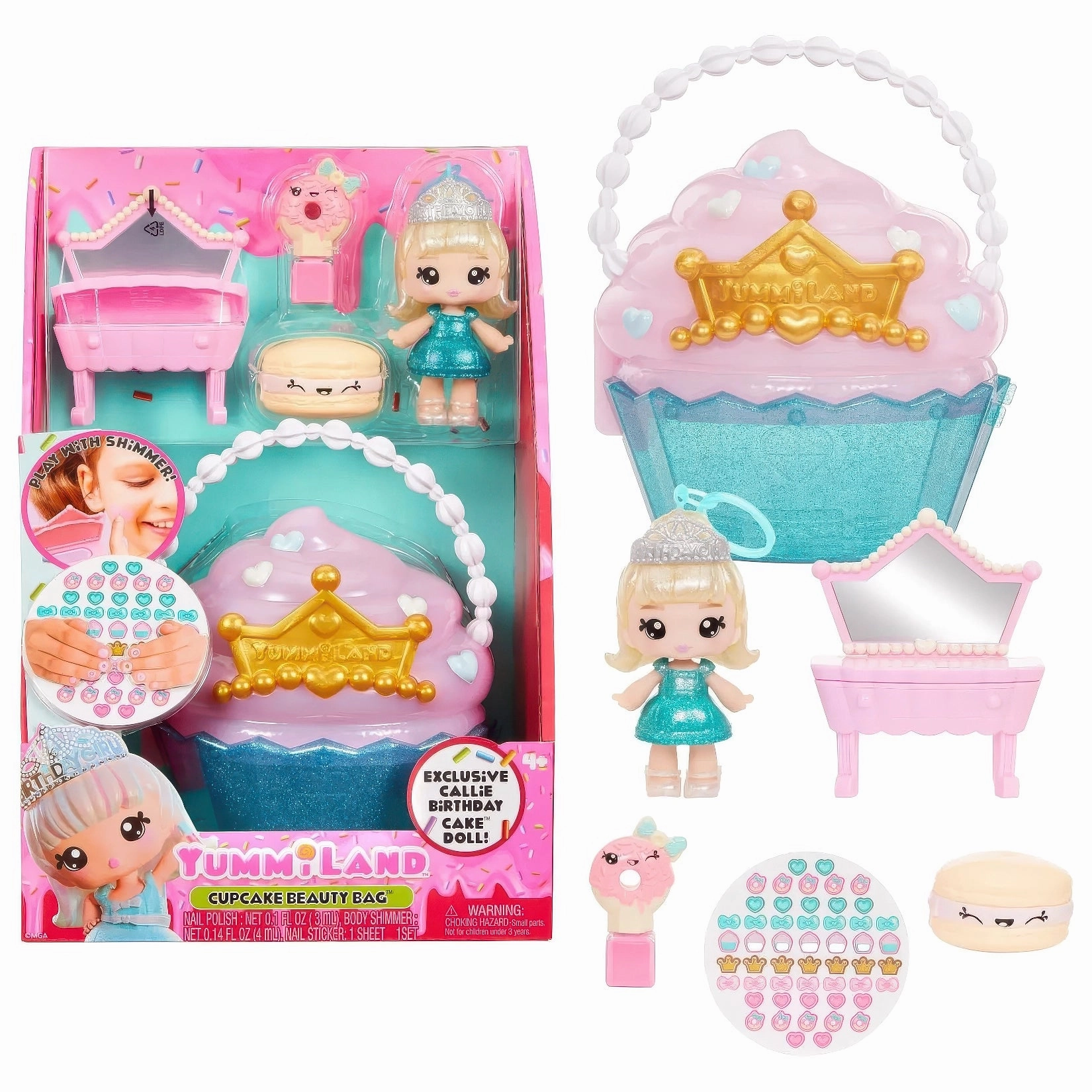 Yummiland Cup Cake Beauty Playset - Callie Birthday Cake Shelving Ornament Display Figure