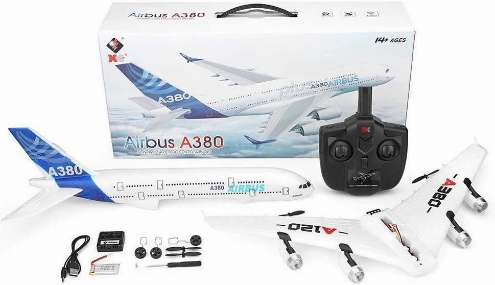Aircar A380 Three-Channels Simulation RC Aeroplane Glider Arctic Animal Train Model