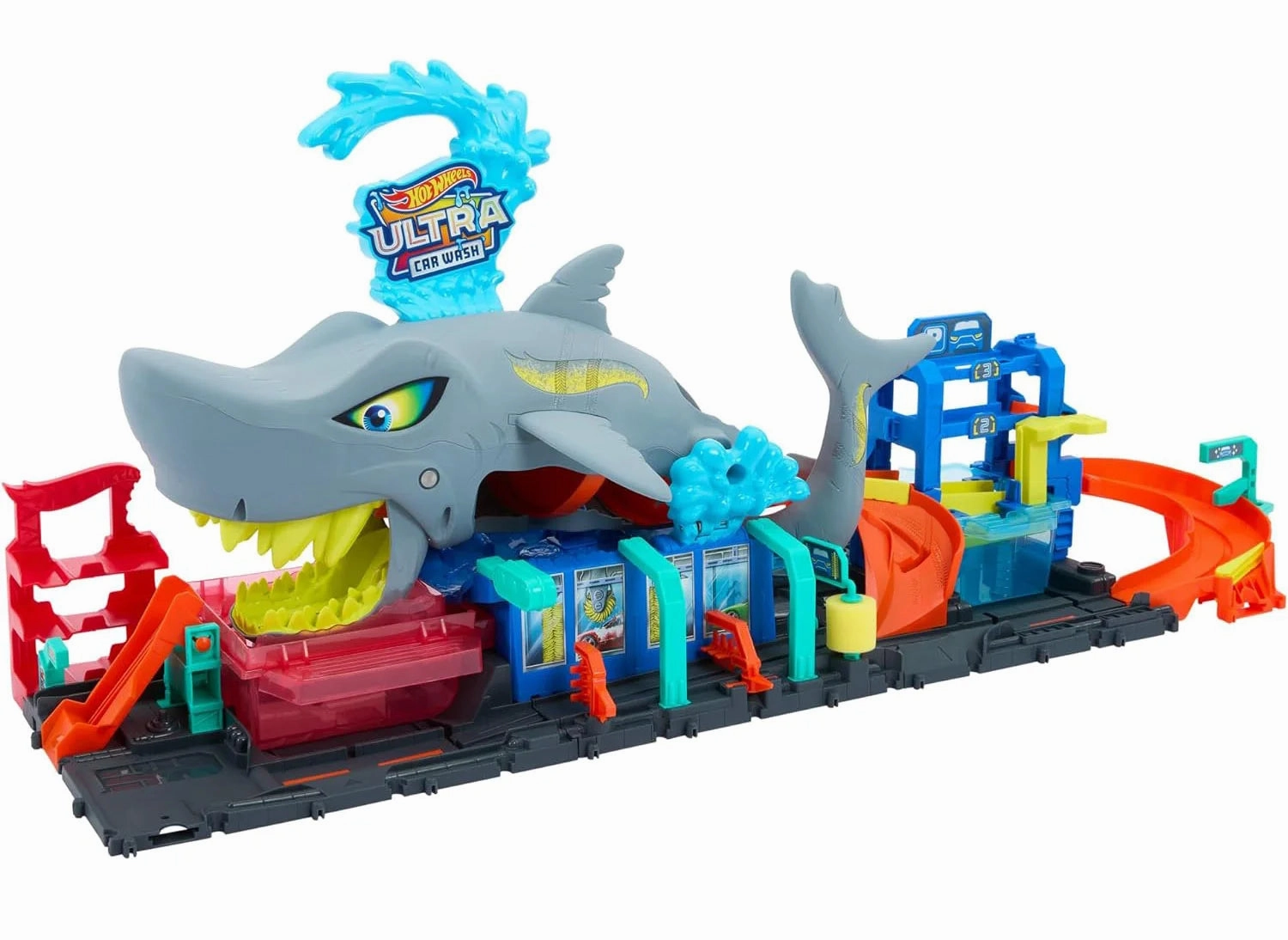 Post-Apocalyptic Look Hot Wheels Let's Race Netflix - City Ultra Shark Car Wash Playset