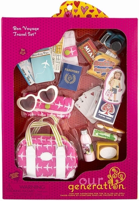 Our Generation Dolls Bon Voyage Travel Set Accessories Playset Superhero Statue