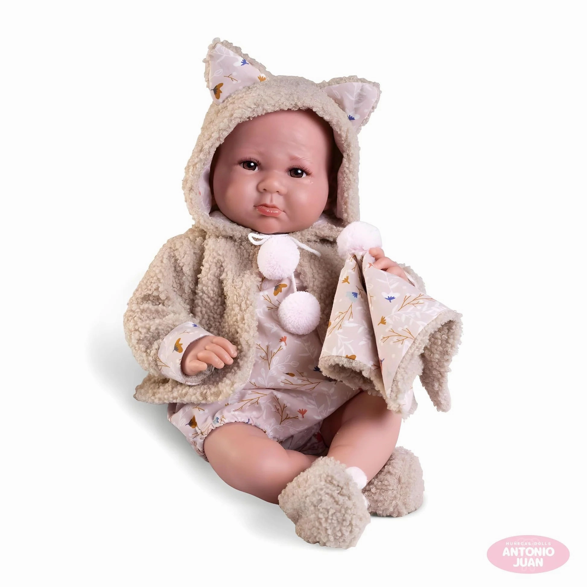 Antonio Juan 33362 Newborn Luca Doll 42cm with Sheepskin Jacket She Shed Display Statue