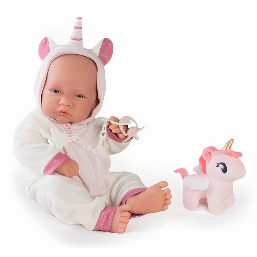 Antonio Juan 50268 Newborn Baby Doll 42cm with Unicorn Costume Hero Statue High Quality