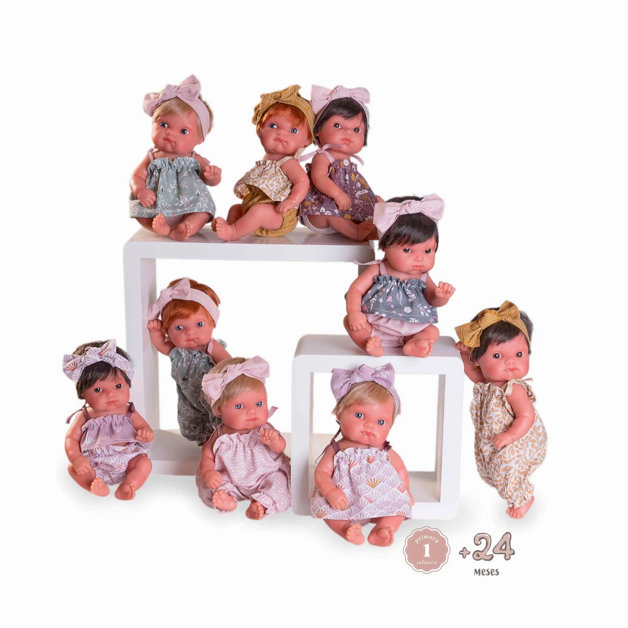 Painted Model Mid Century Antonio Juan 85313 Mufly Colourful Dresses Dolls 21cm - Assortment