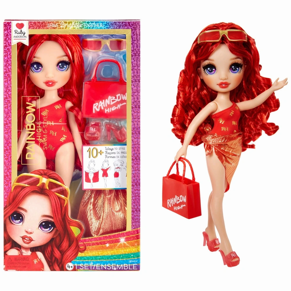 Model Kit Rainbow High Swim & Style Ruby Fashion Doll