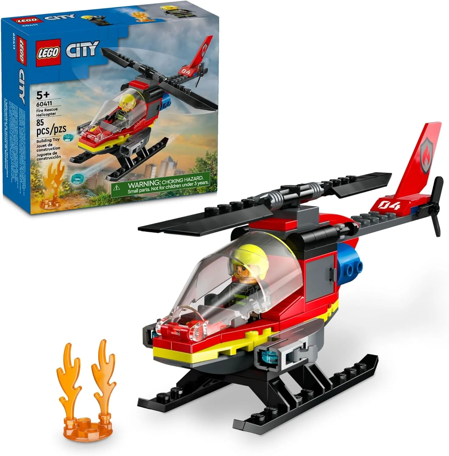 Hobby Figure Winter Decoration Lego 60411 - City Fire Rescue Helicopter