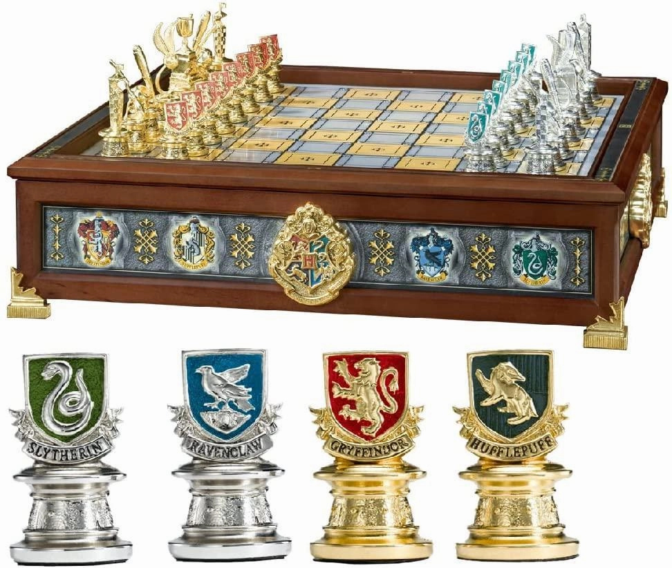 Dragon Statue Fantasy Vehicle The Noble Collection Harry Potter Quidditch Chess Set 34cm Silver & Gold Plated