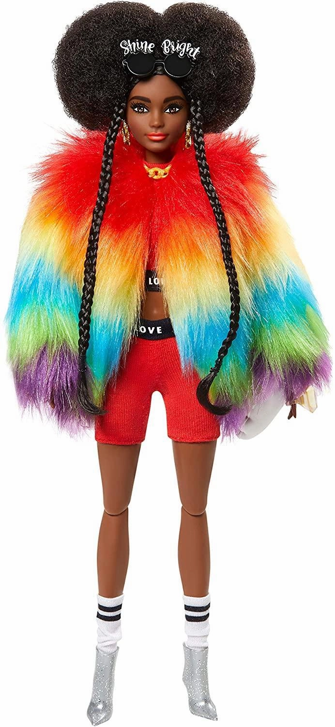 Barbie Extra Doll  #1 in Rainbow Coat with Pet Poodle Twitch Channel