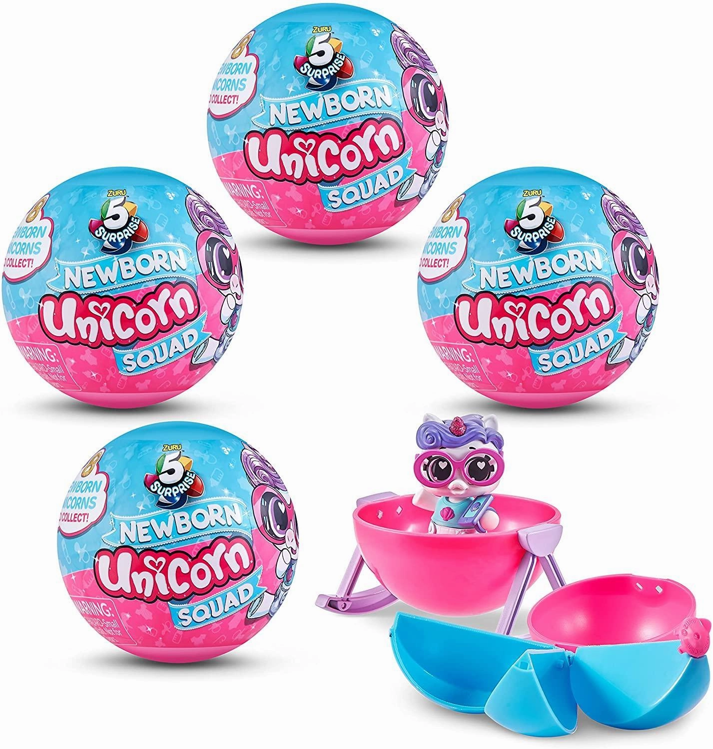 5 Surprise Unicorn Squad Mystery Collectible Capsule Graffiti Figure Rubber Toy