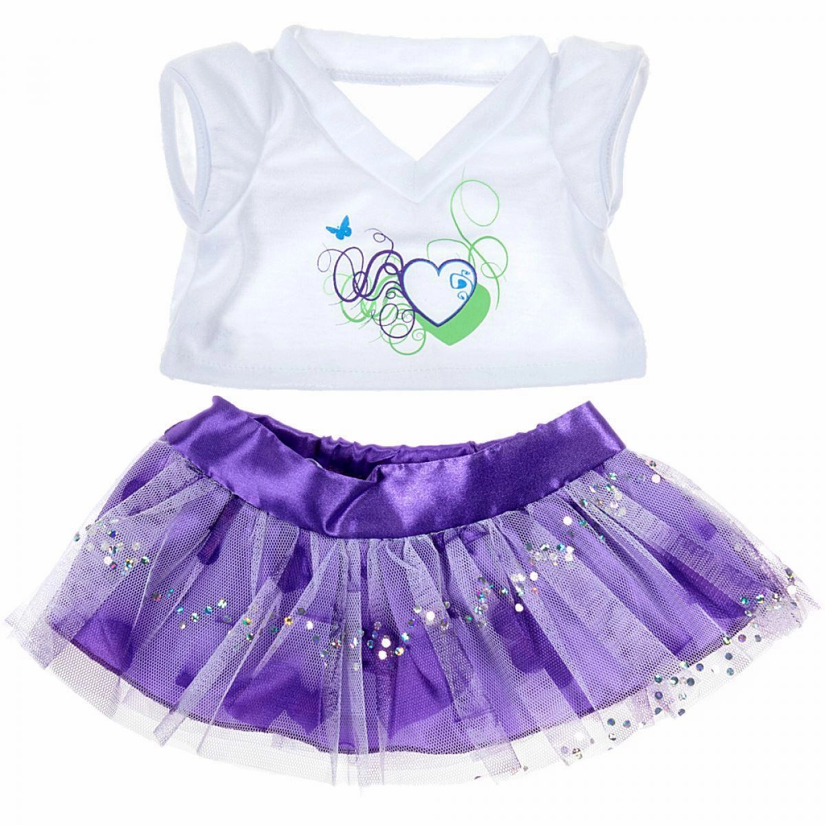 Editor's Choice Be My Bear 20230 Purple Hearts Outfit For Doll 40cm
