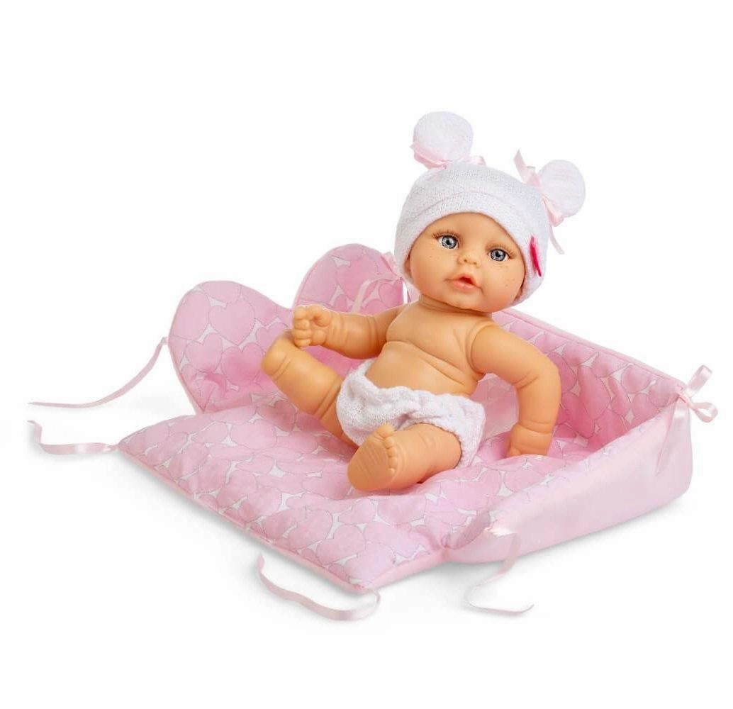 Articulated Toy Berjuan 20108 Mini Baby Doll 24cm With Changing Basket - Pink