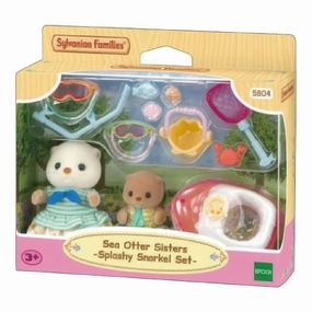 Sylvanian Families Sea Otter Sisters Splashy Snorkel Set Light Up Feature Toy Museum
