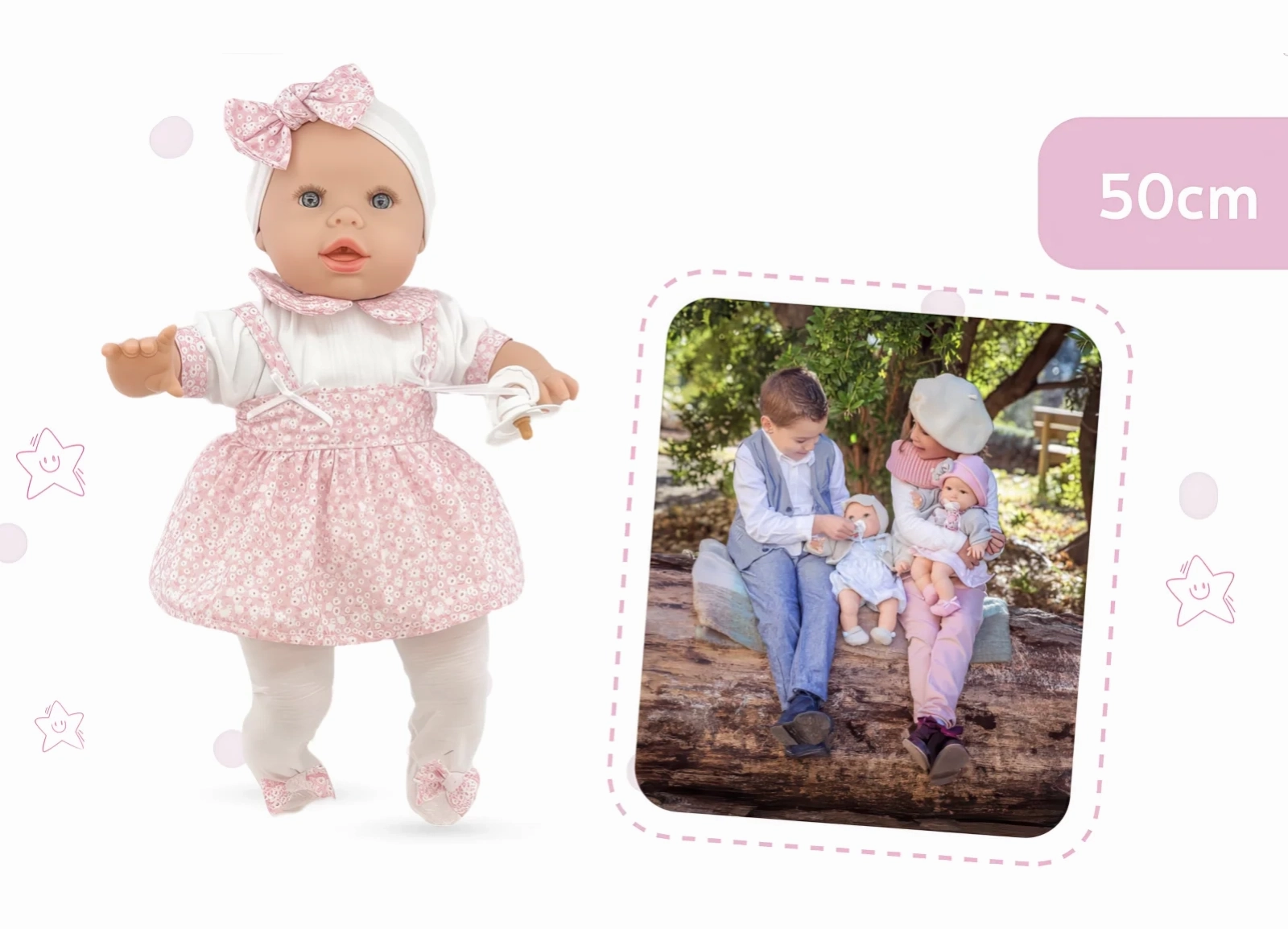 Fantasy Replica Steampunk Gadget Berjuan 6026 Baby Llor??n Doll 50cm Crybaby Pink Flowers