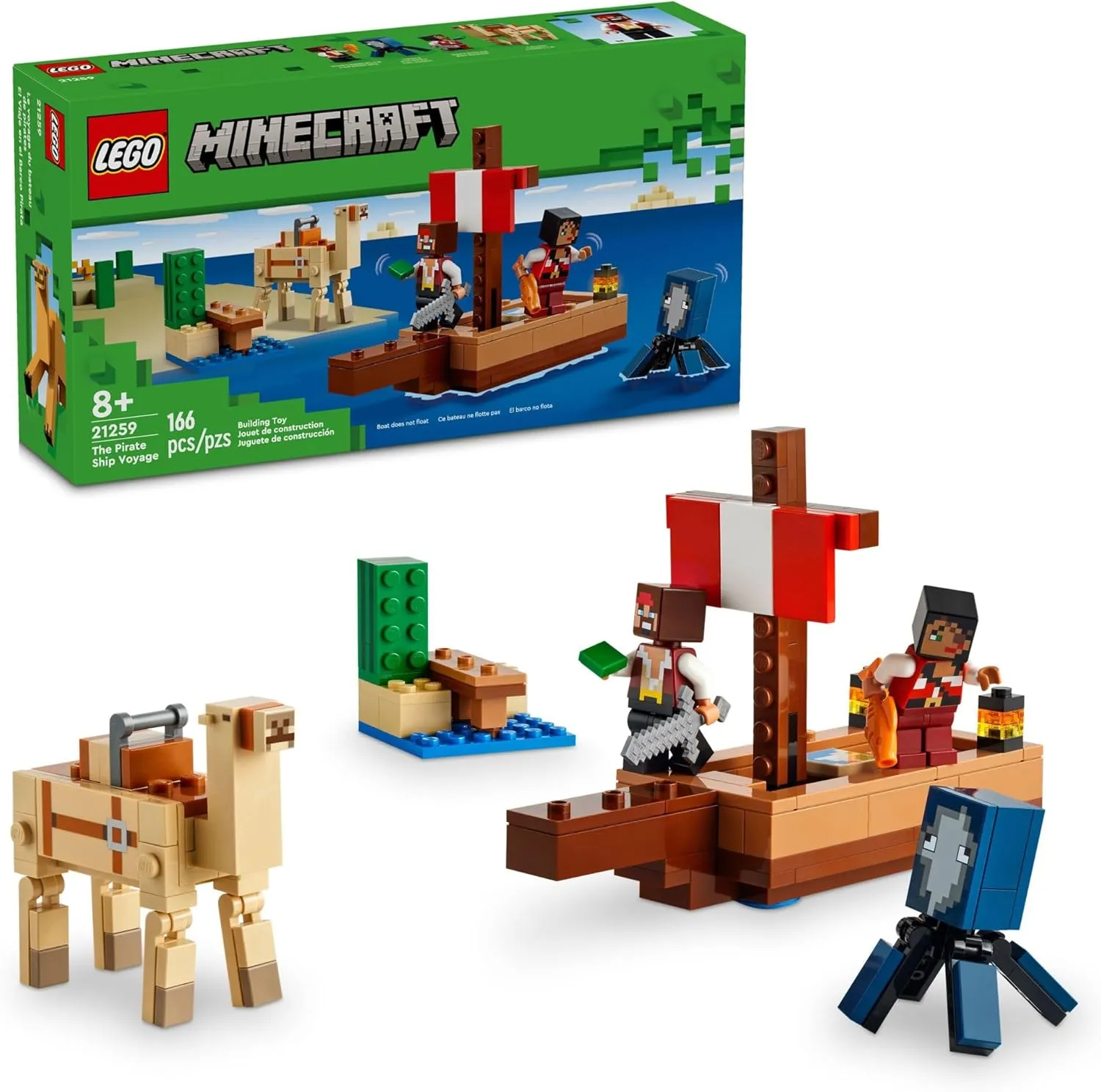 Lego 21259 - Minecraft The Pirate Ship Voyage Fantastic Lights Creepy Lights