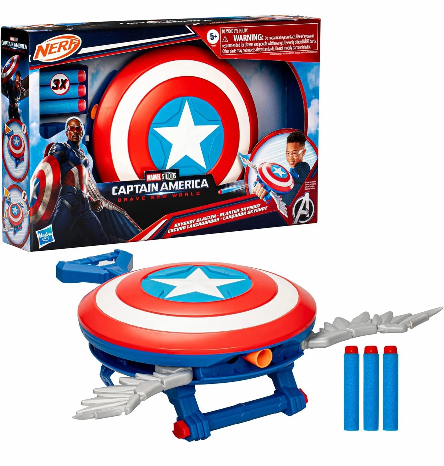 Showcase Piece Augmented reality Captain America Brave New World Nerf Skyshot Blaster