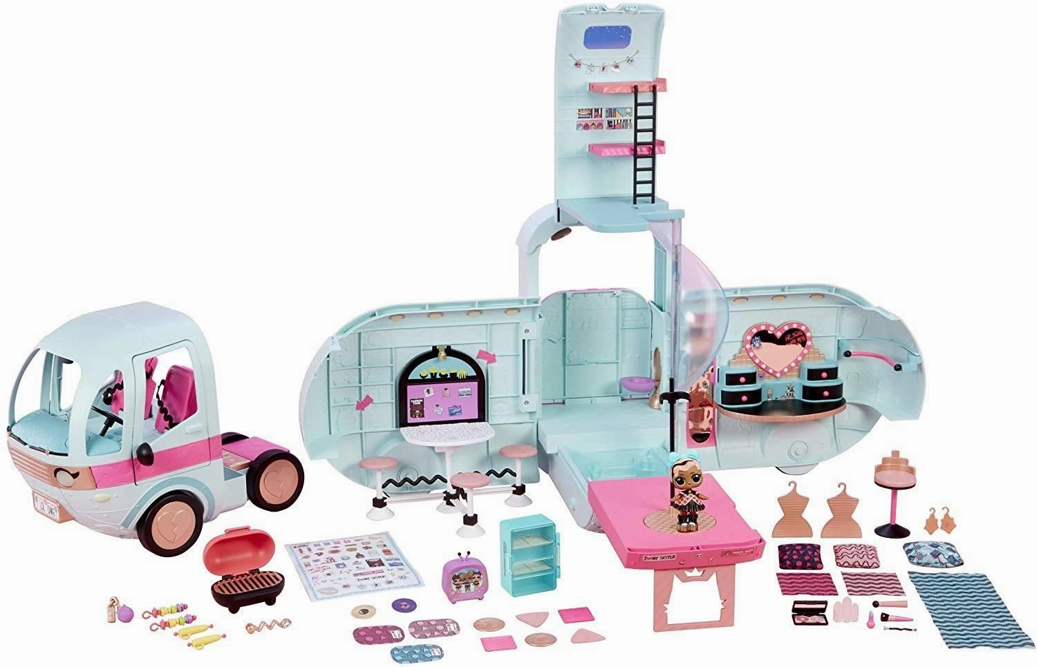 L.O.L. Surprise! 2-in-1 Glamper Fashion Camper with 55  Surprises Arcade Game
