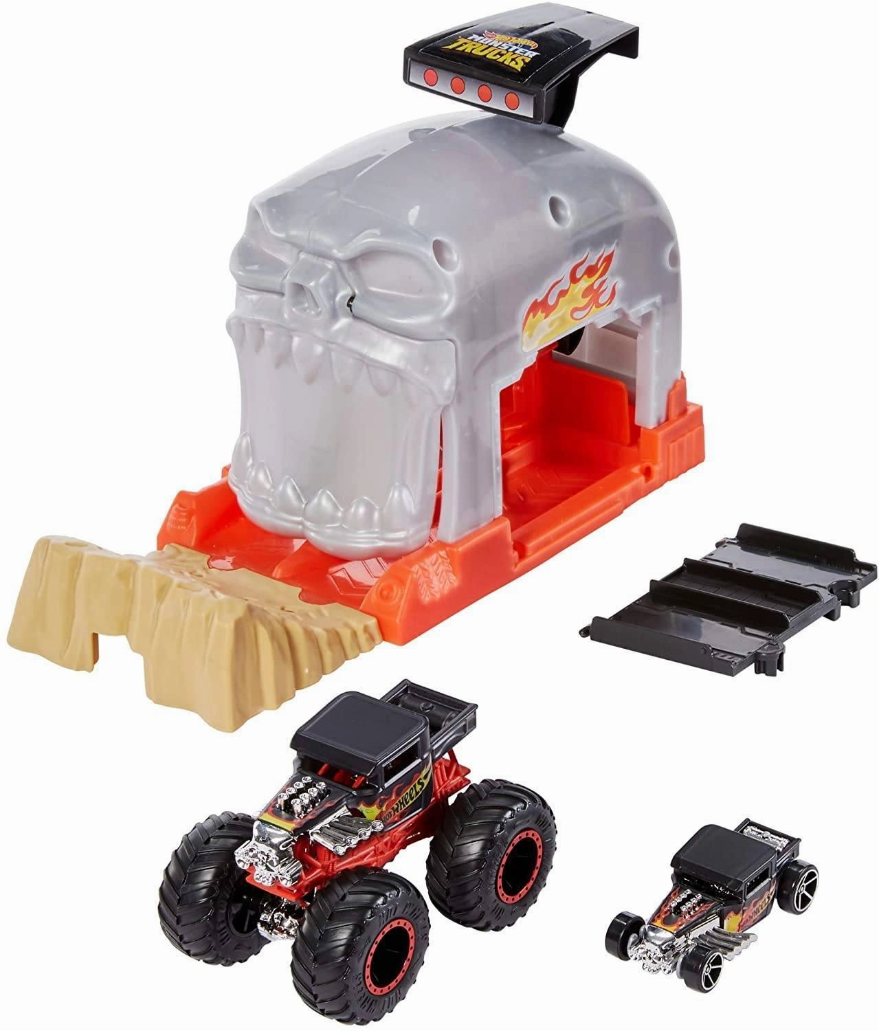 Hot Wheels GKY02 Monster Trucks Pit and Launch Bone Shaker Playset Principal Worker Superb Artist