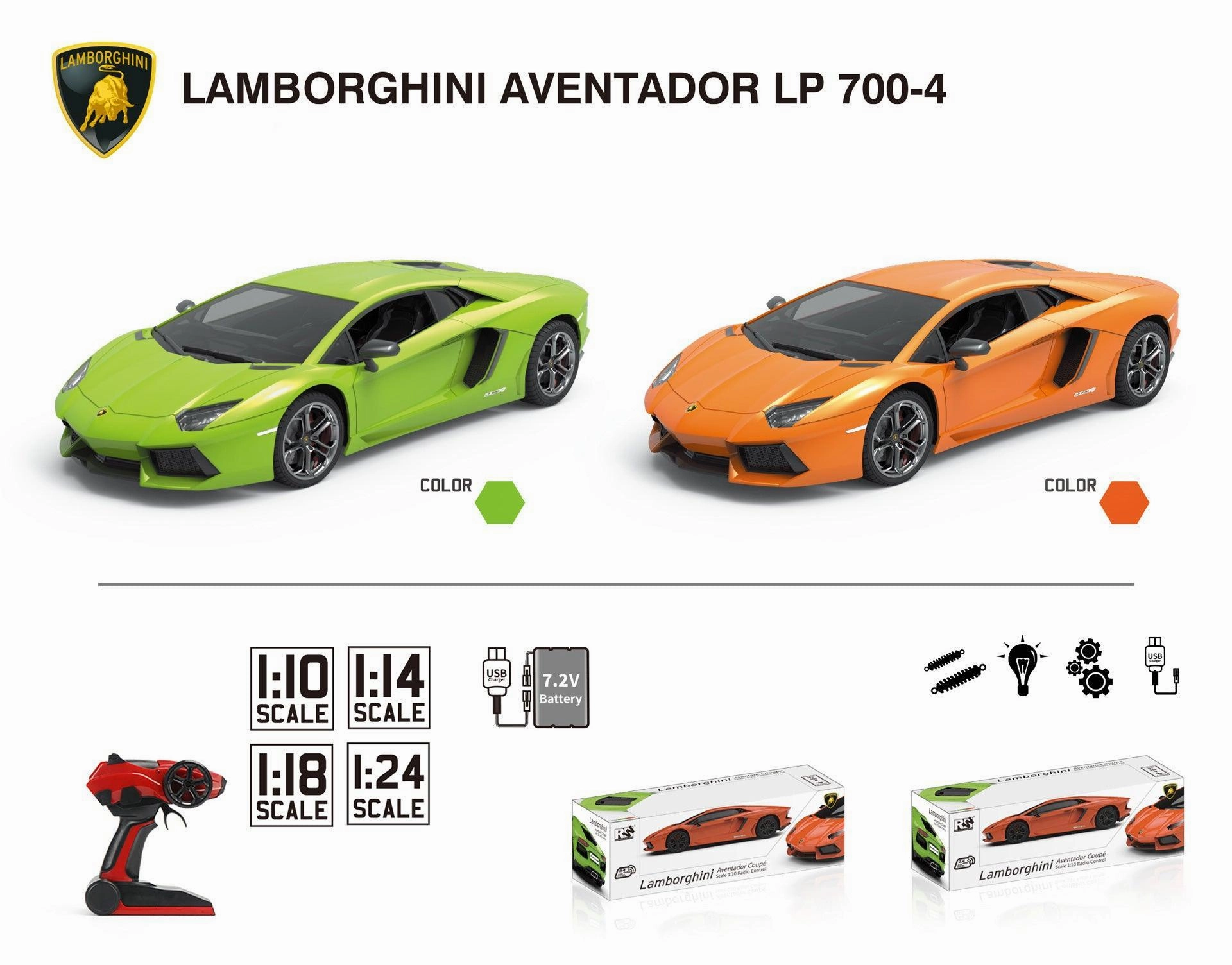 Plastic Model Mindfulness practice Lamborghini Aventador LP 700-4 Remote Control Car with Lights 1:18 Scale