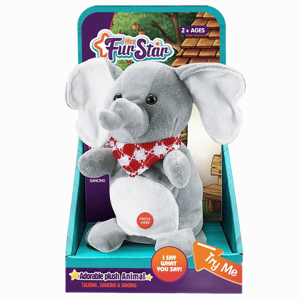Scary Ornaments Interactive Elephant Plush Toy, Dancing, Music and Recording
