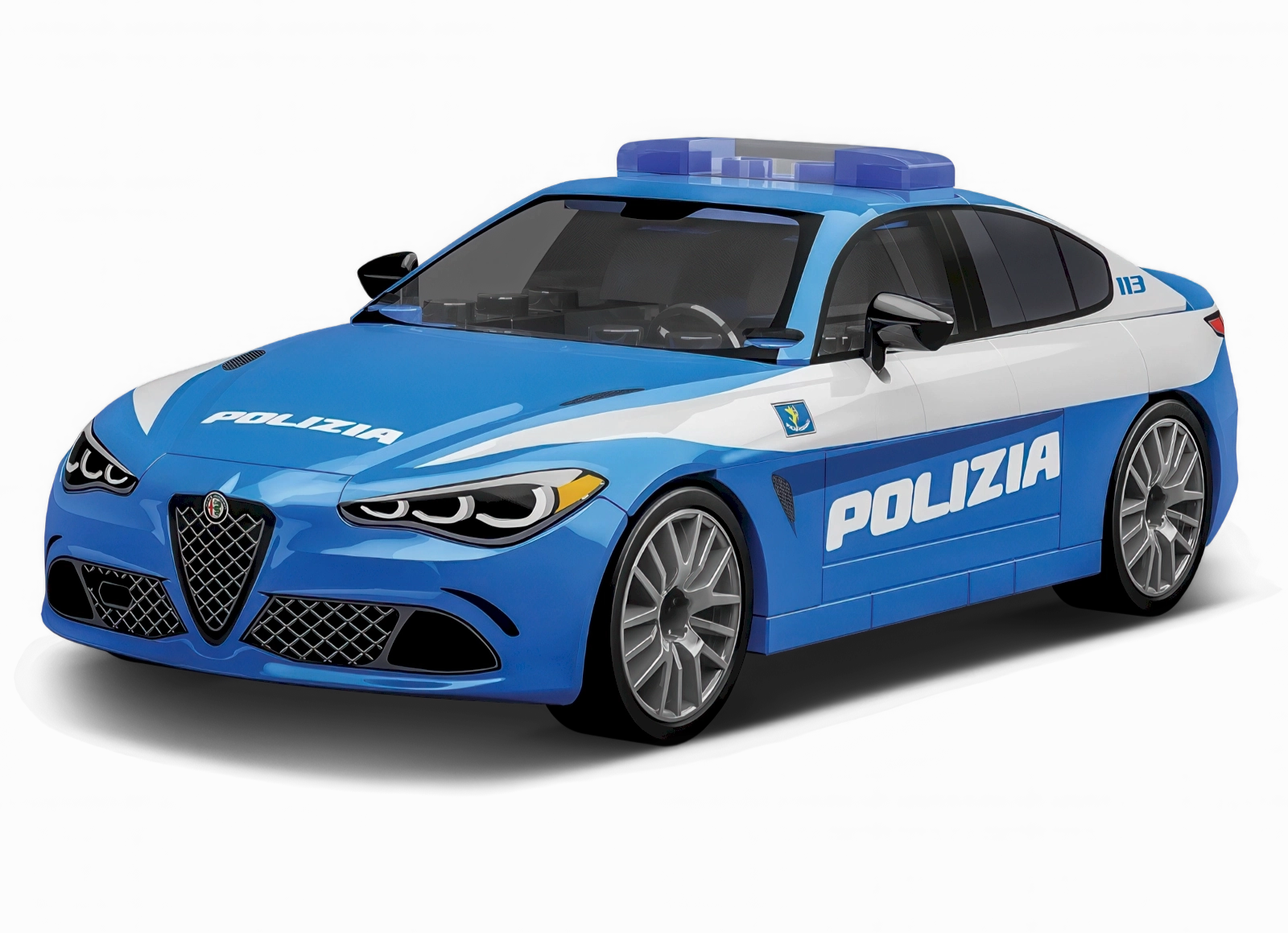 COBI Alfa Romeo Giulia Quadrifoglio Polizia Model Kit Haunted Crafts Ghostly Accessories