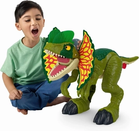 Pop Art Imaginext Jurassic World Dinosaur 66cm Toy Batting Action Dilophosaurus