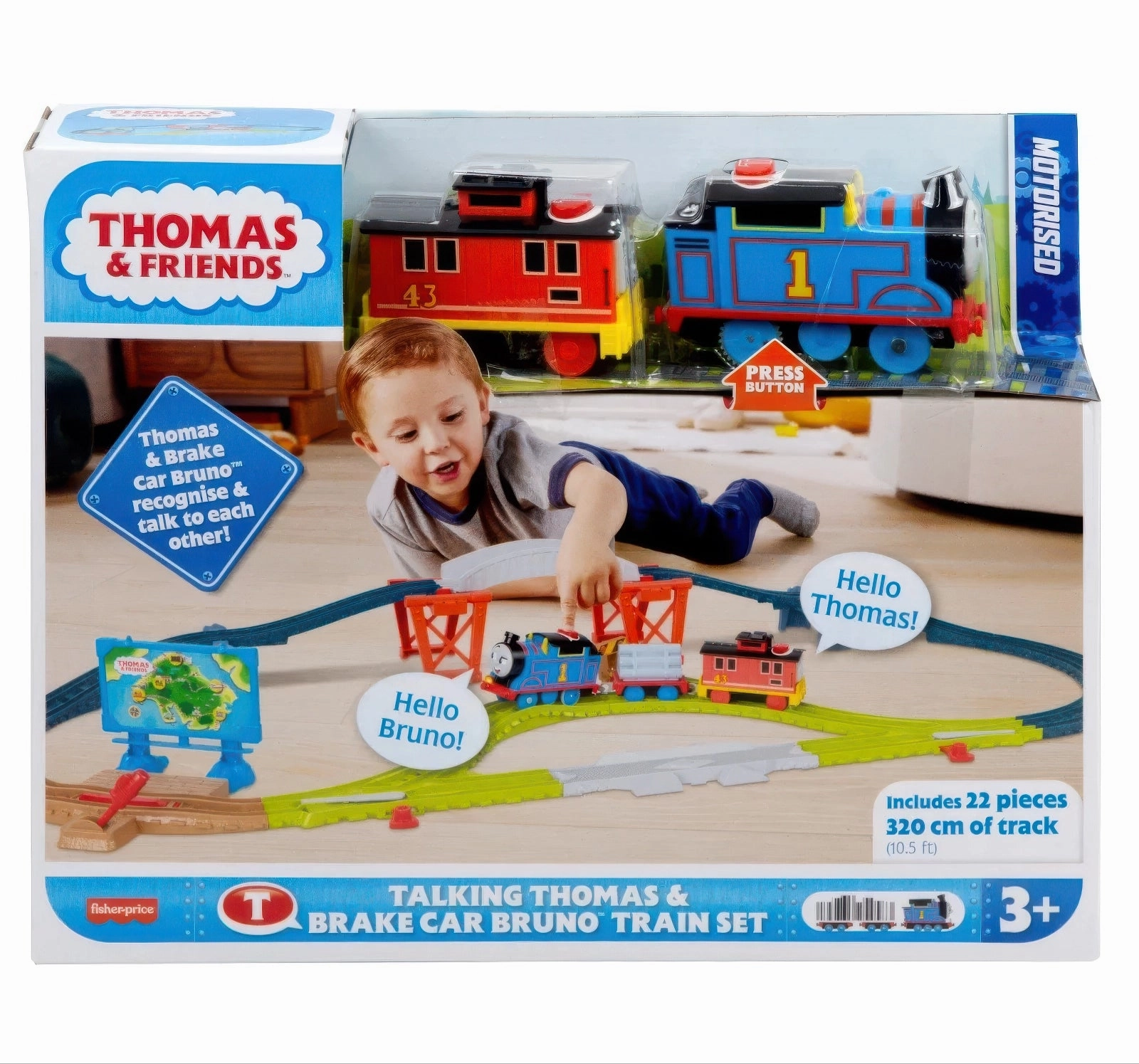 Talking Thomas & Brake Car Bruno Train Set Transforming Toy Personal Treasure