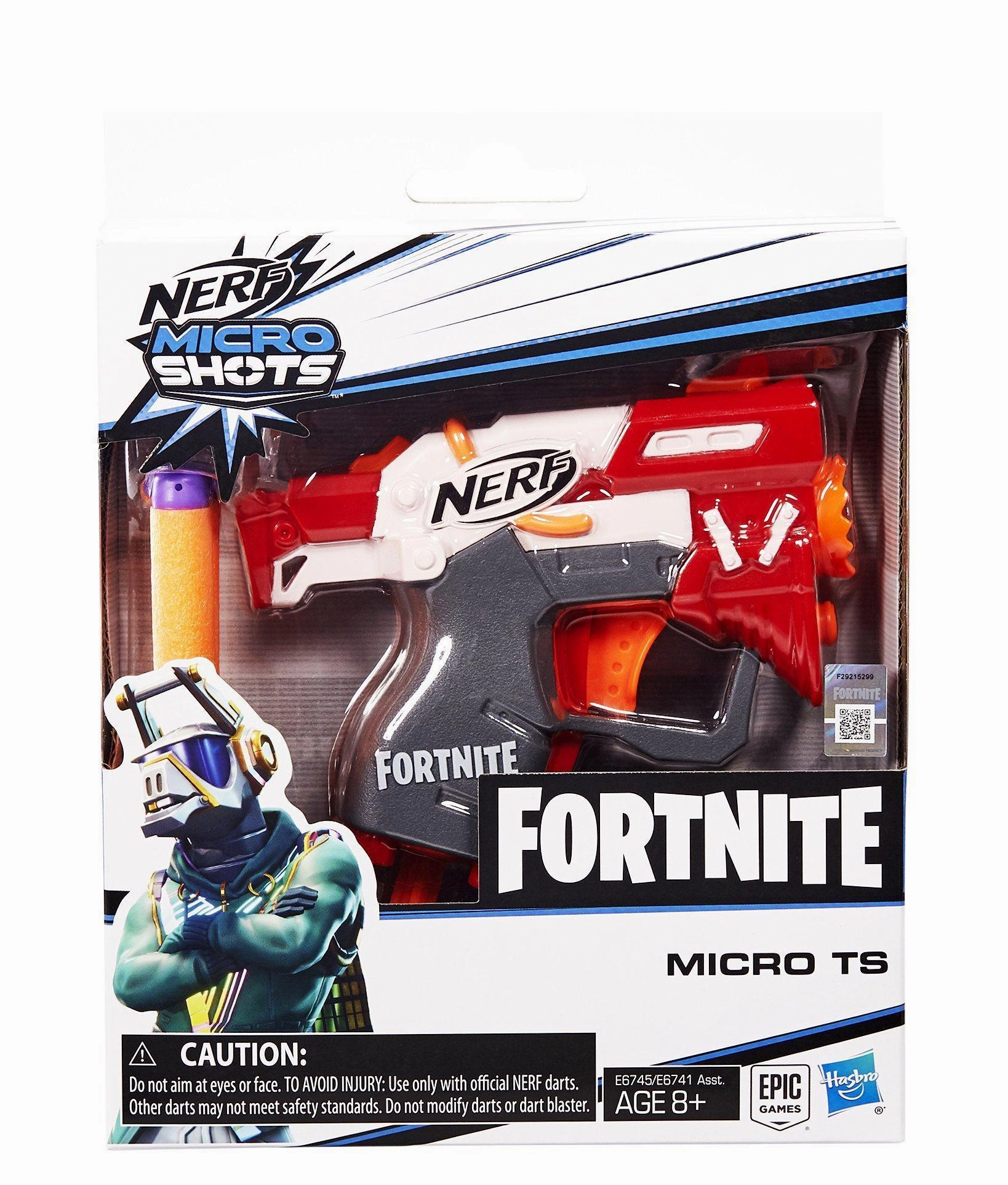 Fortnite TS Nerf MicroShots Dart-Firing Toy Blaster and 2 Nerf Darts Fantasy Figure