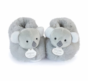 Doudou et Compagnie Unicef - Koala Plush Baby Slippers - 0-6 months Monster Party