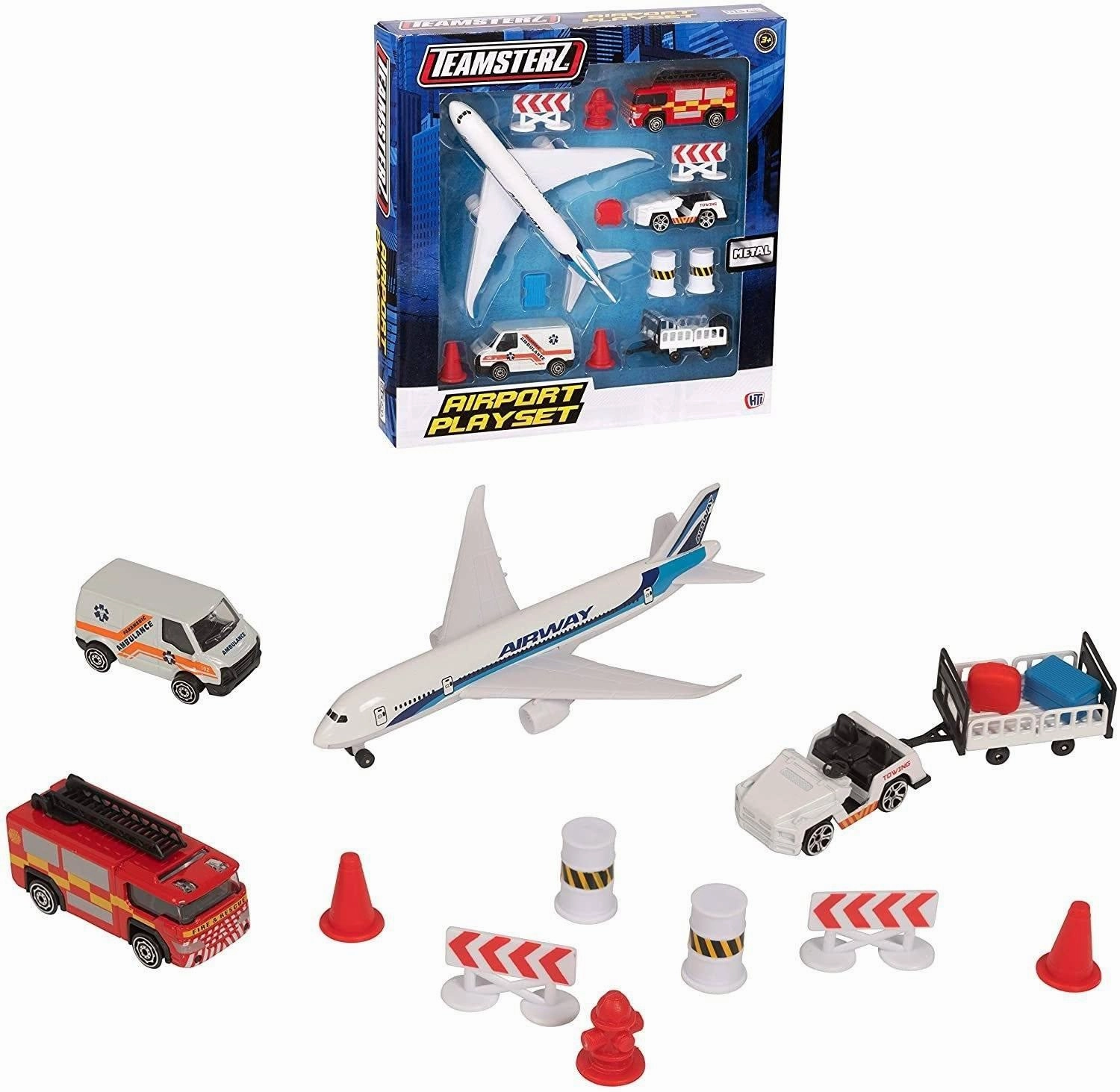 Teamsterz 3" Die-cast Airport Playset Monochrome Design Themed Exhibit
