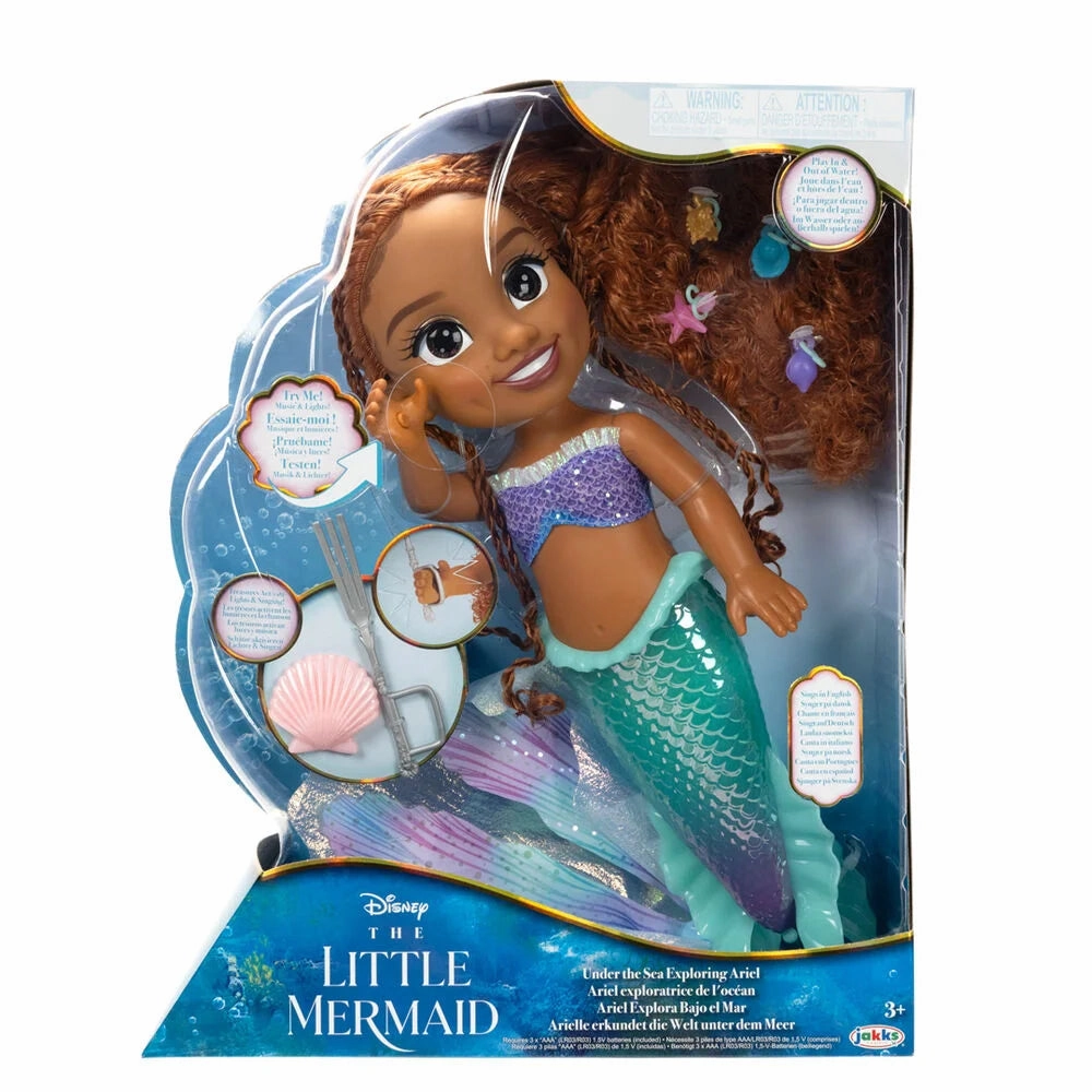 Wicked Masks Disney Princess The Little Mermaid Under the Sea Exploring Ariel Doll 38cm with Sound