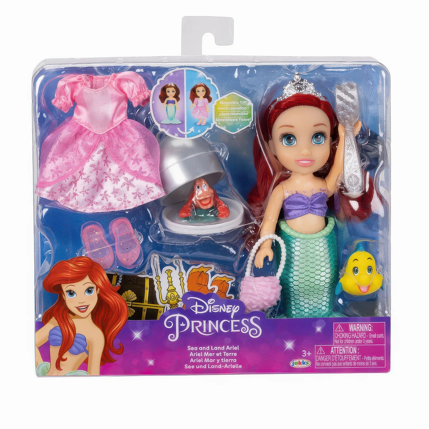 Egyptian Art Interactive Toy Disney The Little Mermaid Sea and Land Ariel Doll 15cm