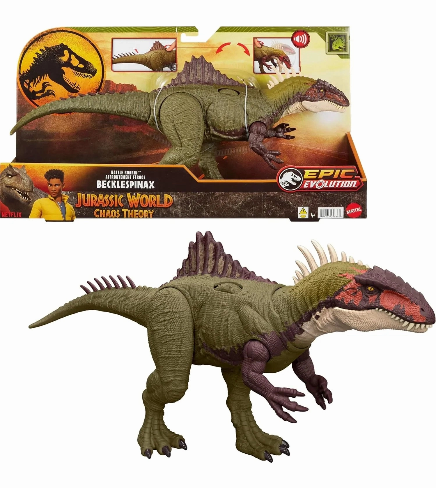Jurassic World Chaos Theory Battle Roarin?? Becklespinax Dinosaur Action Figure Actress Creator Mini Contraption