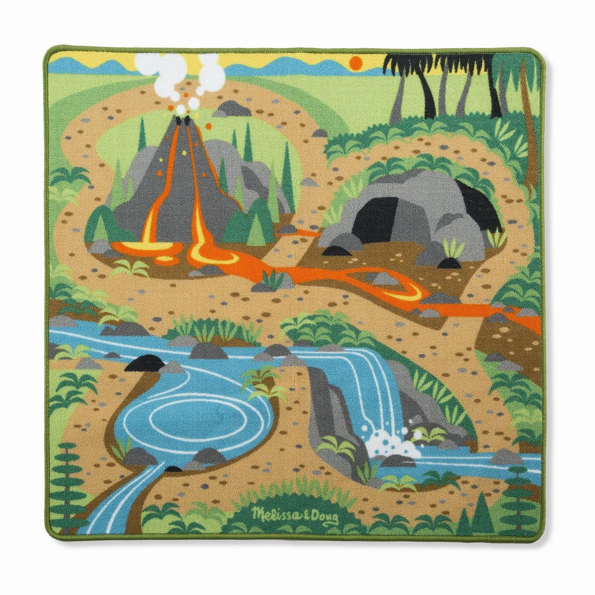 Melissa & Doug 19427 Prehistoric Playground Dinosaur Rug Beginner Friendly Handicraft Item