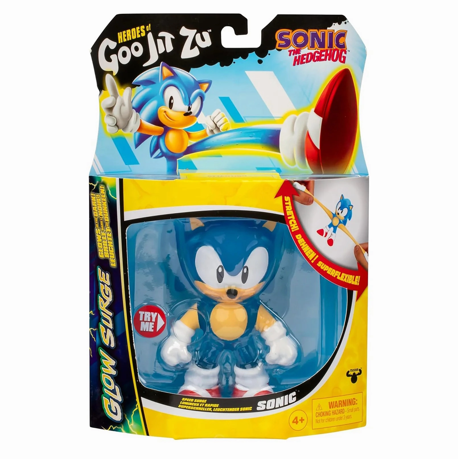 Small Coffer Silver Lining Heroes Of Goo Jit Zu Sonic The Hedgehog Hero Glow Surge - Sonic