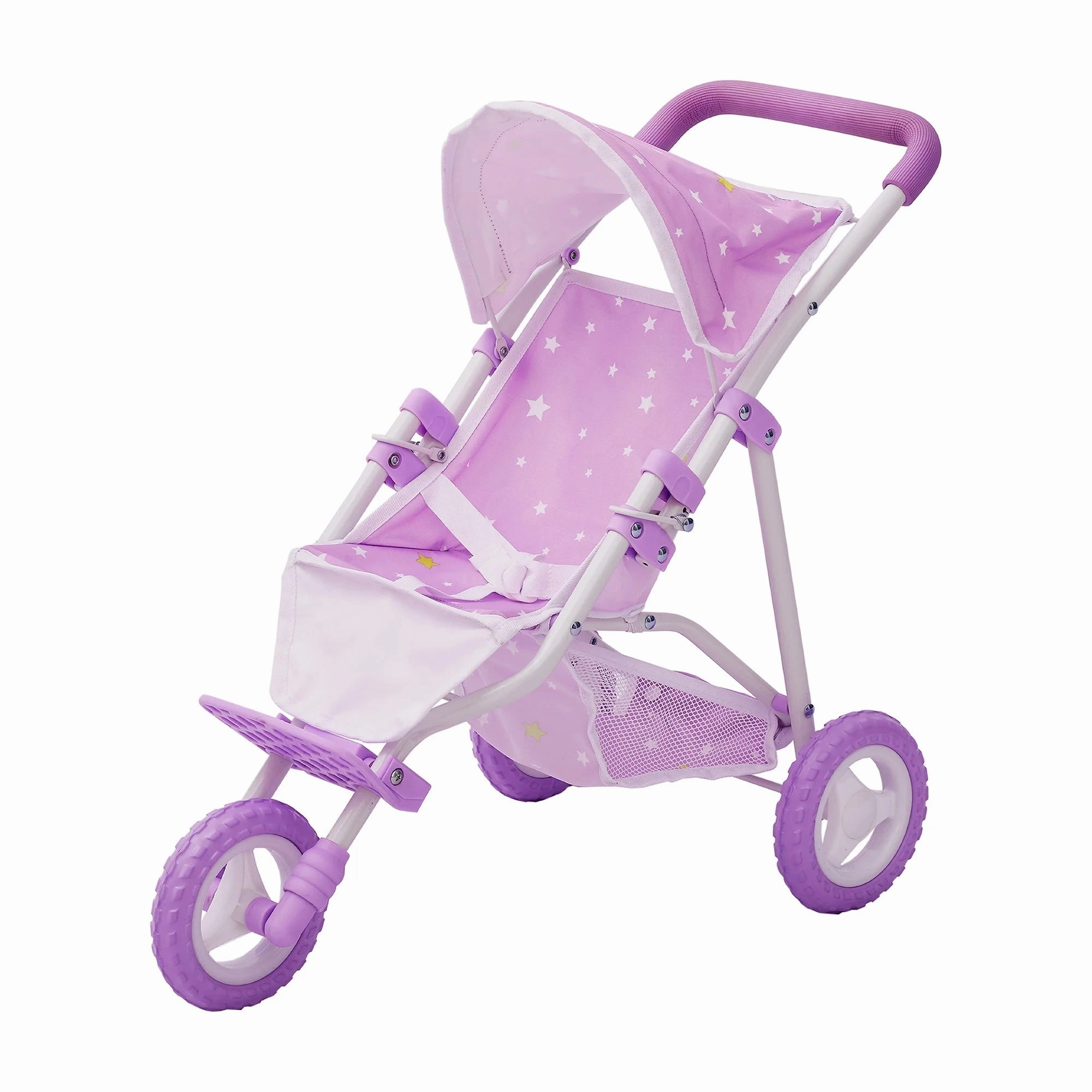Olivia's Little World Doll Jogging-Style Pram with Canopy, Storage Underneath Battle Hero Bronze Cast