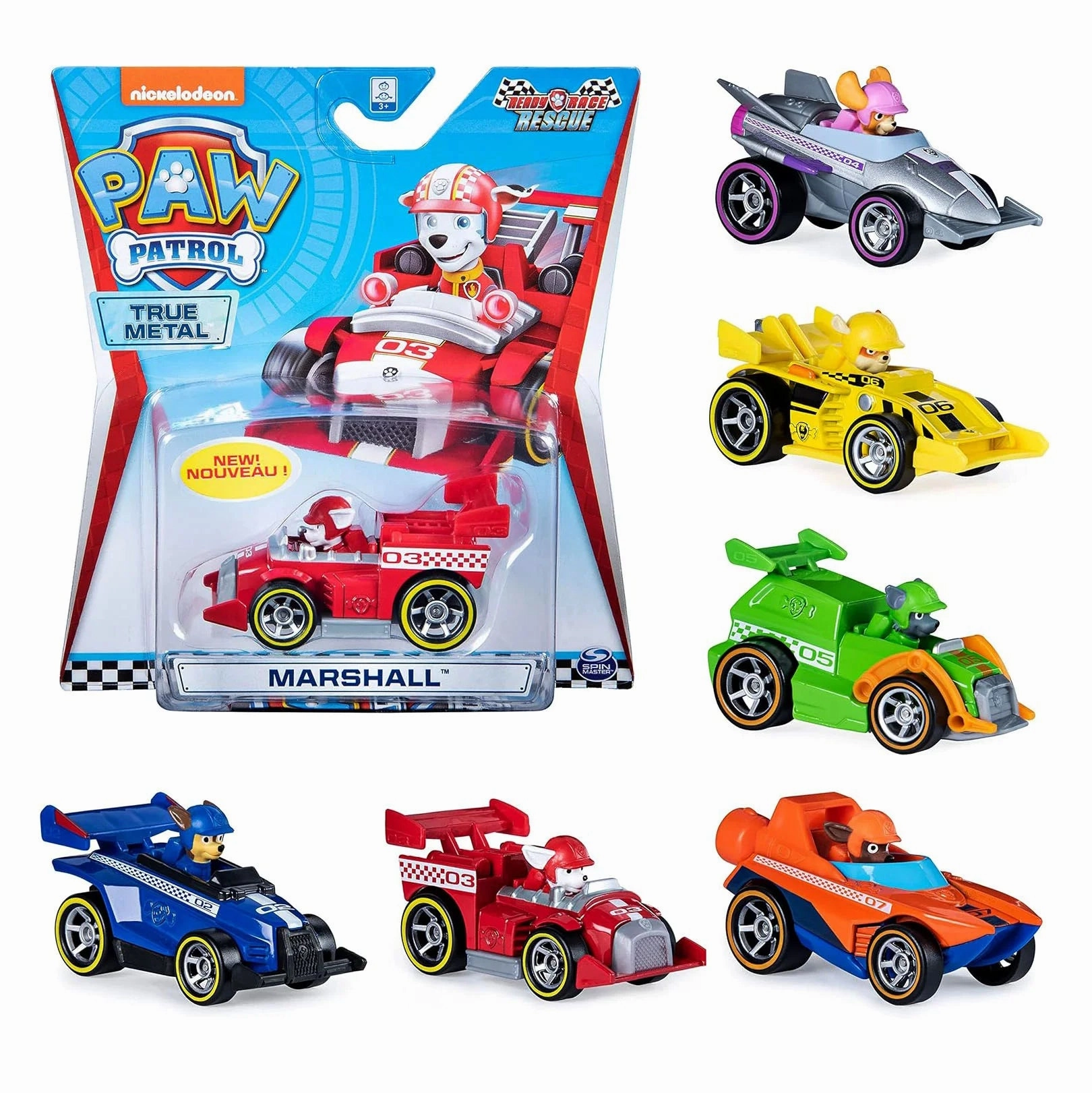 PAW PATROL True Metal - 1 Ready, Race, Rescue Collectable Metal Vehicle - Assortment Anime Model