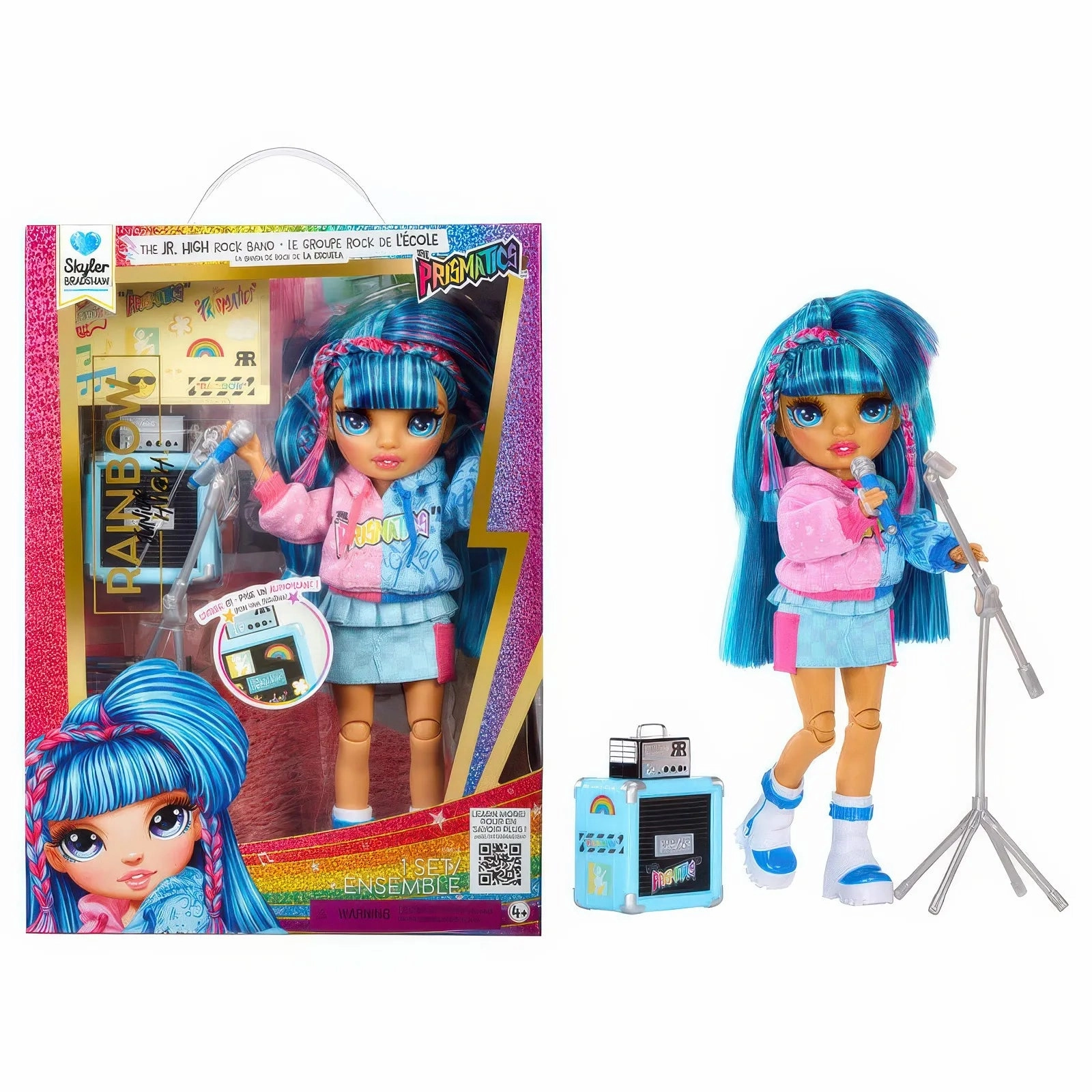 Battle Model Luxury Gift Rainbow High Jr High Rock Band - Skyler Blue 23cm Fashion Doll