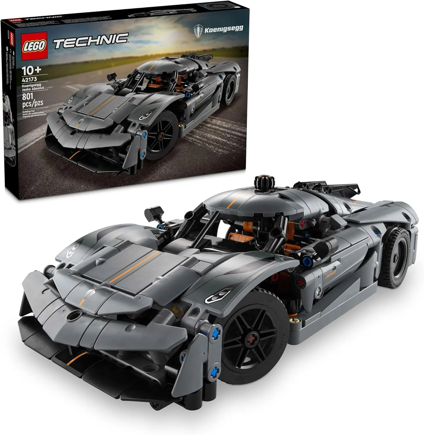 Monster Ornaments Charming Lights Lego 42173 - Technic Koenigsegg Jesko Absolut Grey Hypercar