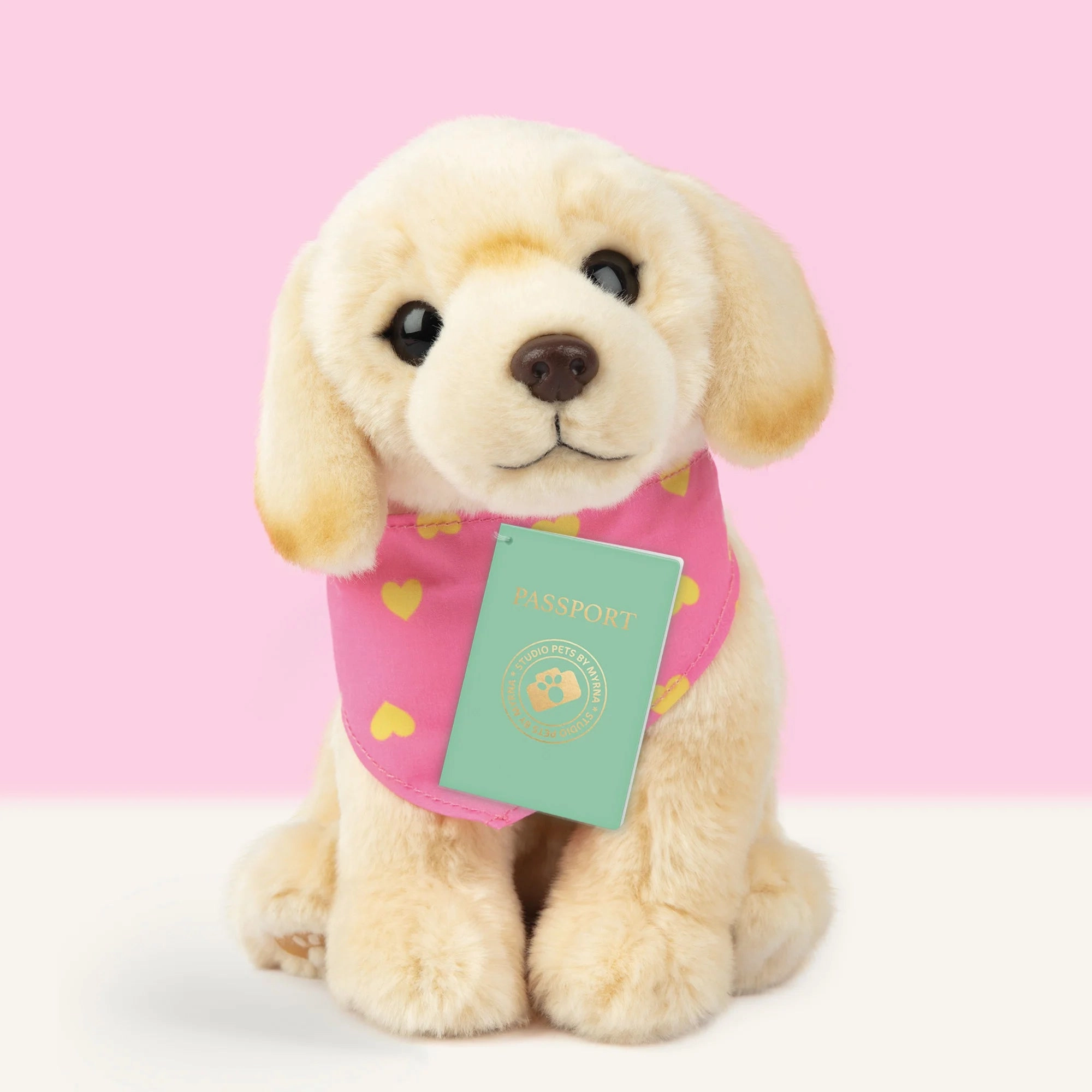 Studio Pets Happy Cuddle Dog Blonde Labrador 23cm Plush Enchanting Accessories