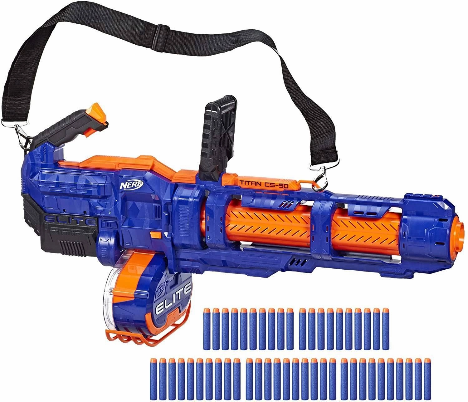 Nerf Elite Titan CS-50 Toy Blaster ?C Fully Motorised, 50-Dart Drum Sci-Fi Robot Adult Collectible