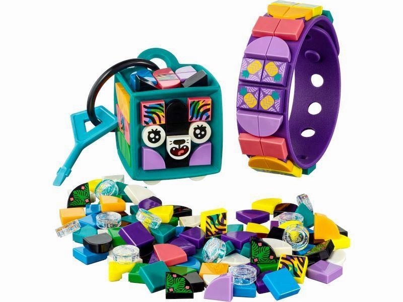 Childhood Memory LEGO DOTS 41945 Neon Tiger Bracelet & Bag Tag