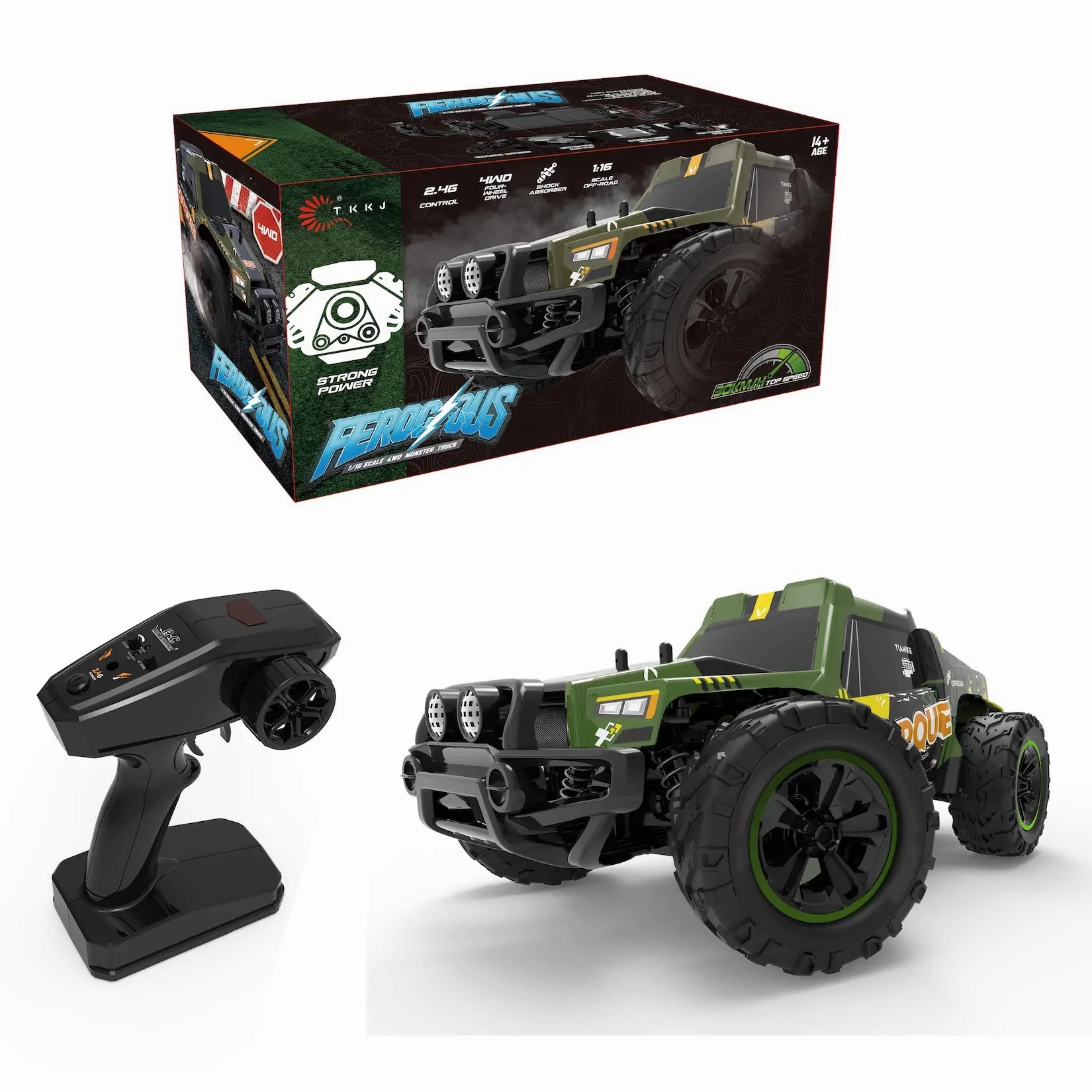 Astronaut Figure FEROCIOUS RC Remote Controlled Four-Wheel Drive Monster Truck