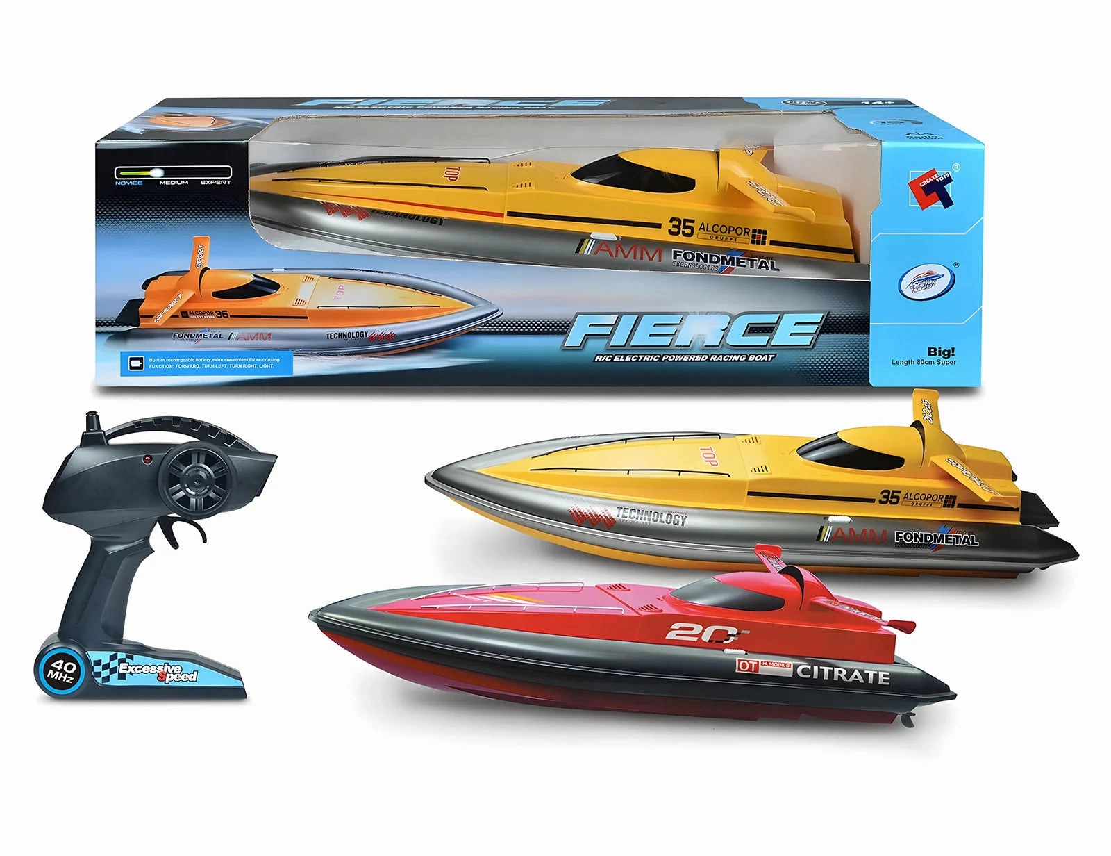 E Ornaments FIERCE Super Large Size Remote Controlled Racing Speedboat 80cm