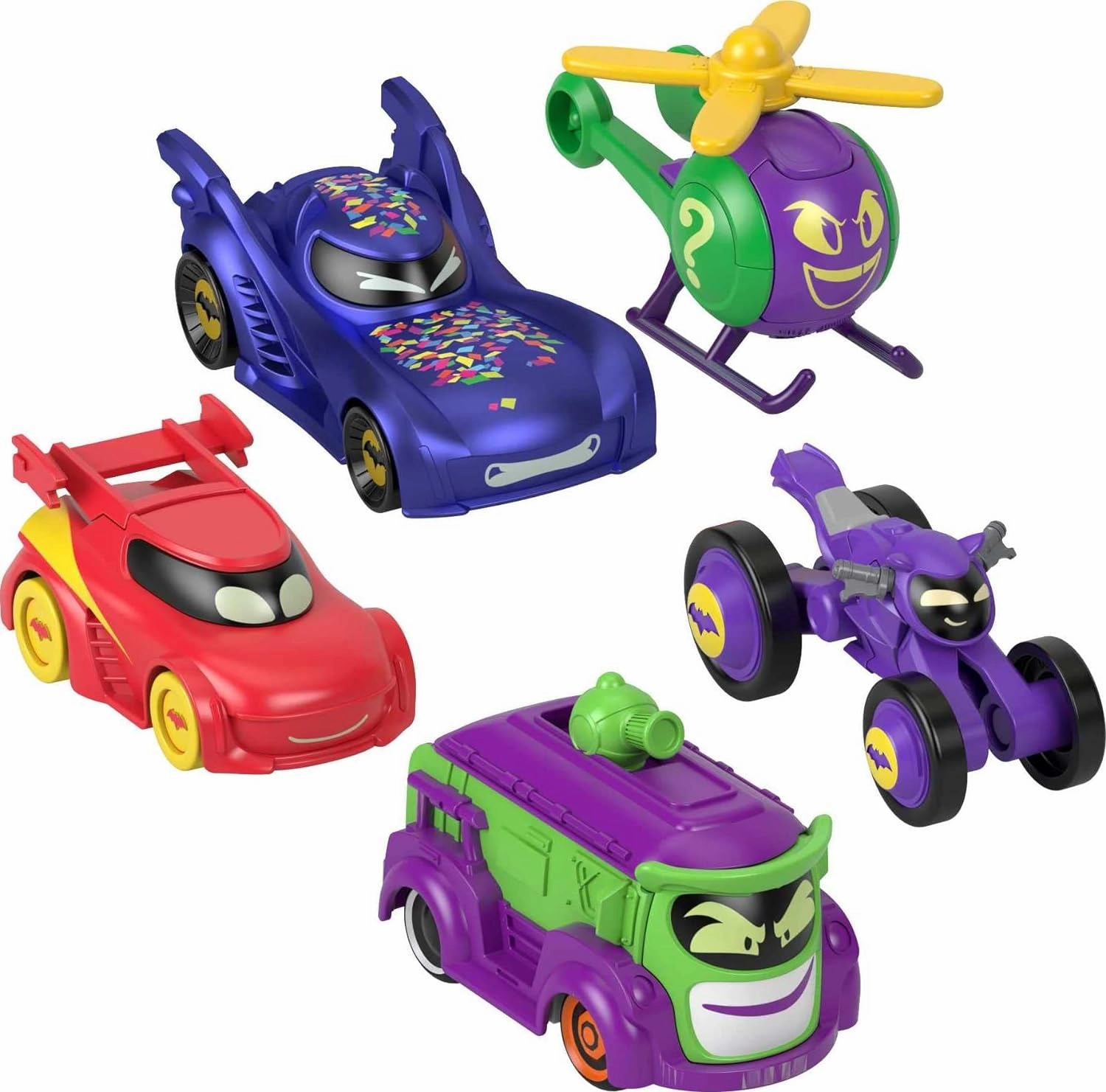 Fisher-Price DC Batwheels 1:55 Scale Toy Cars - 5-Pack Protective Case