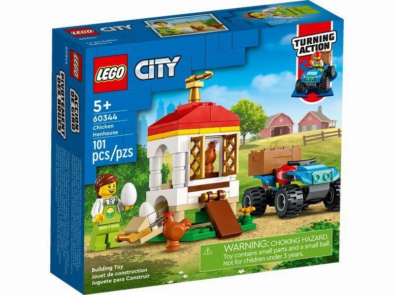 Press Worthy Battle Model LEGO CITY 60344 Chicken Henhouse Farm Toy Set with Quadbike