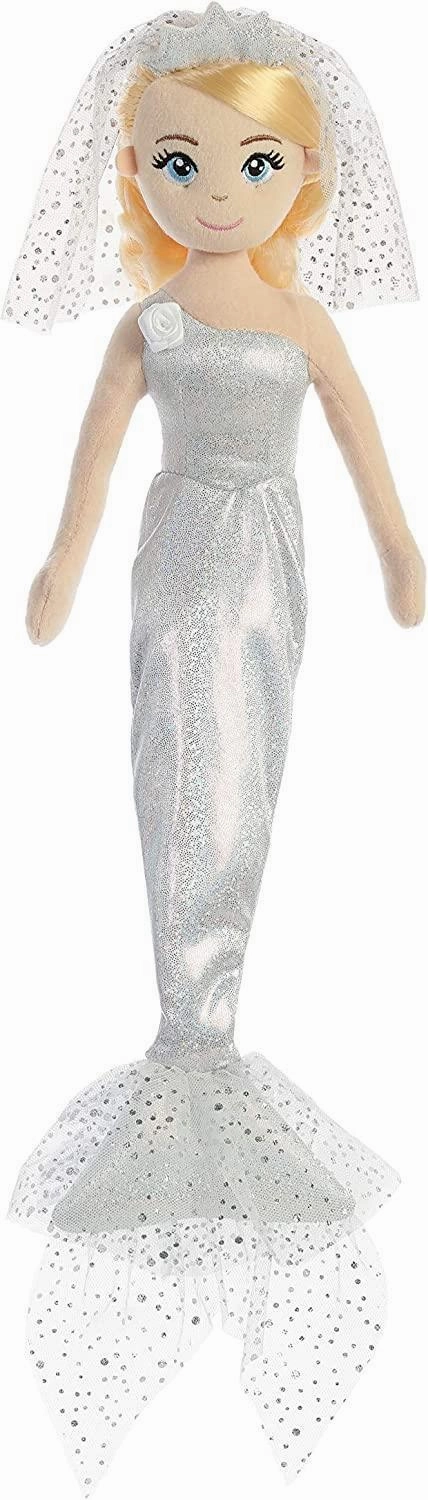 Enduring Classic AURORA Sea Shimmers Crystal Mermaid Bride 45cm Plush Doll