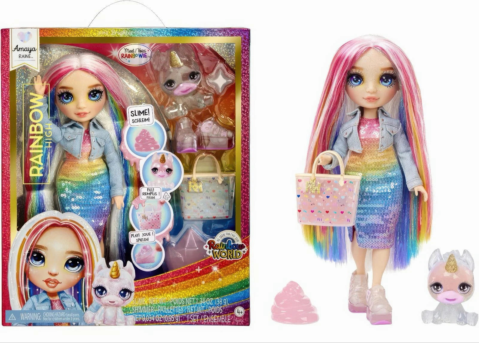 Multi Pose Rainbow High Classic Rainbow 28cm Fashion Doll Amaya Raine