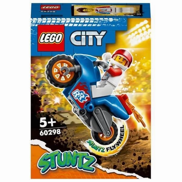 LEGO CITY 60298 Rocket Stuntz Stunt Bike Set with Toy Motorbike Pop Culture Art Piece