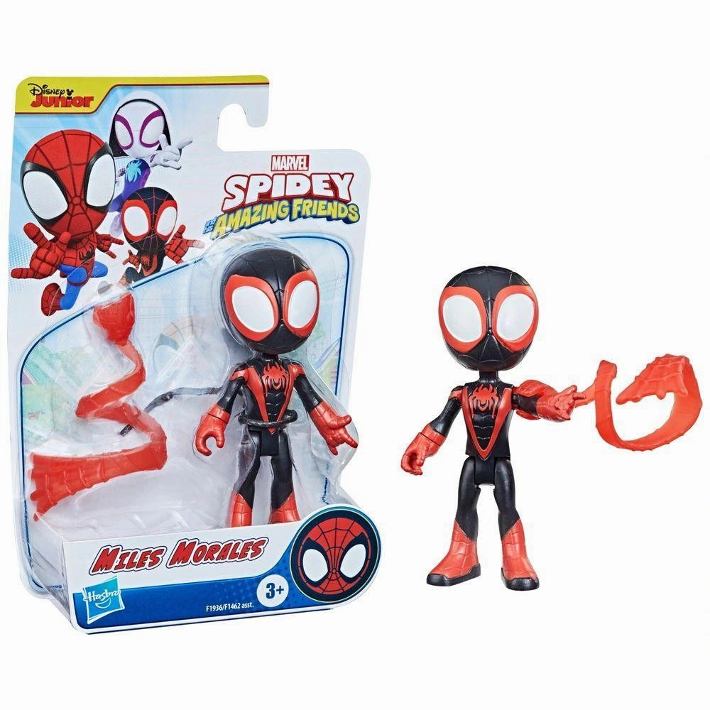 Marvel Spidey and His Amazing Friends Miles Morales Hero Action Figure Detailed Replica Battle Stance
